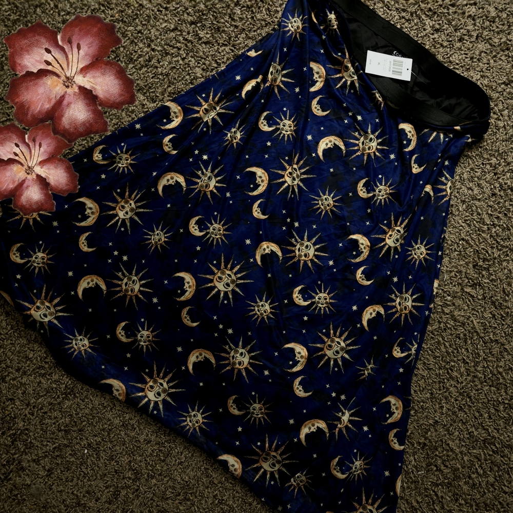 Nwt Hippie Moon + Sun Blue Mesh Skirt !!